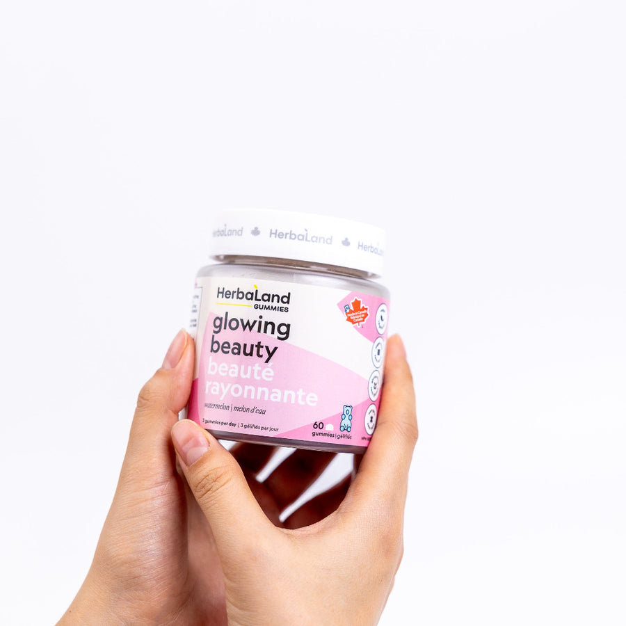 Herbaland Vegan Collagen Gummies in a compact PCR bottle, formulated to support healthy skin, hair, and nails with plant-based ingredients. A perfect boost for your daily beauty routine